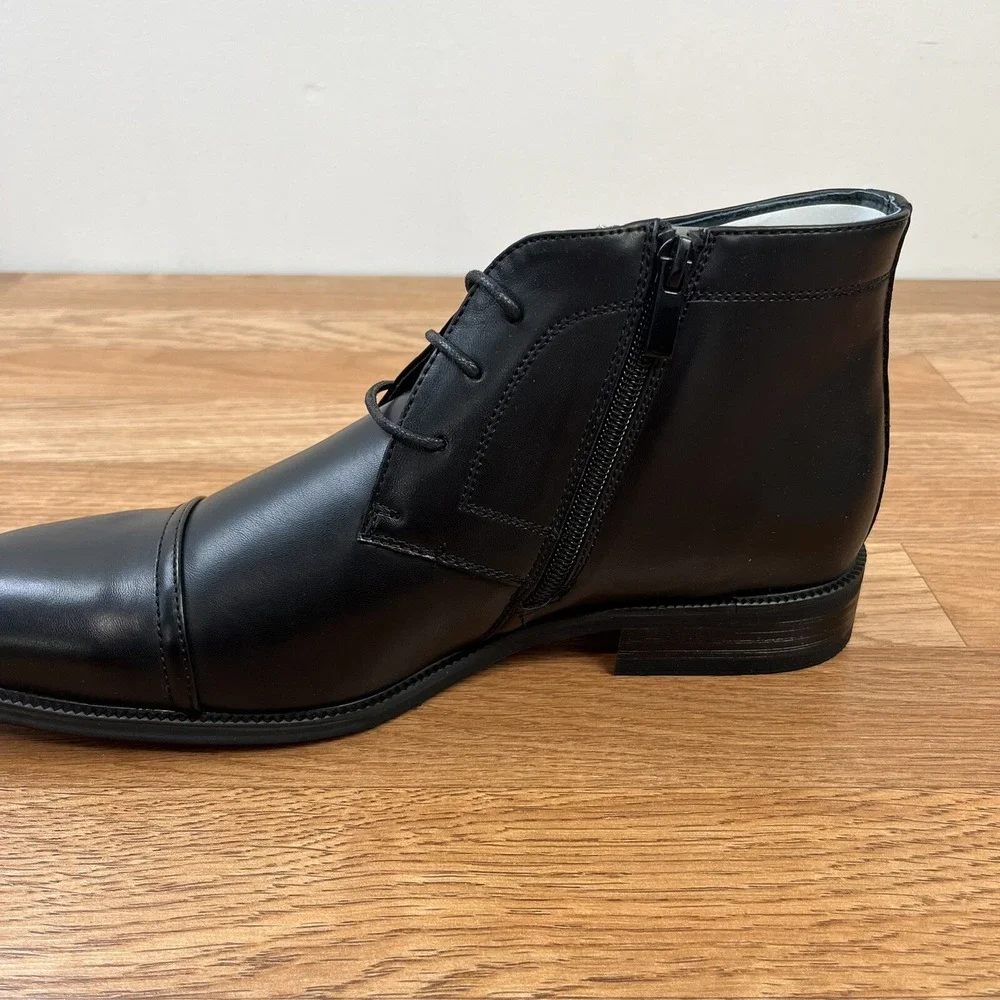 Amali Berino Black Ankle Short Dress Boots Zip Men's Size‎ 9 NEW